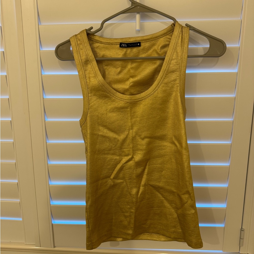 Zara Gold Stretchy Tank